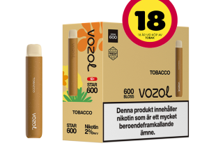 Vozol 600 Tobacco | Engångs Vape | 20mg | 10-pack
